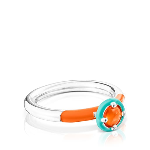 Silver TOUS Vibrant Colors Ring with carnelian and enamel | TOUS