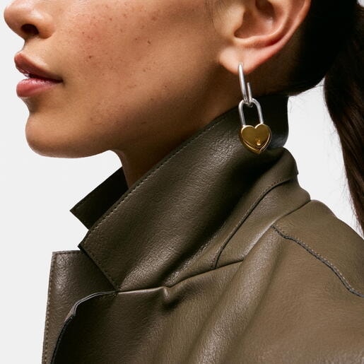 31 mm two-tone heart padlock Hoop earrings TOUS Unlock