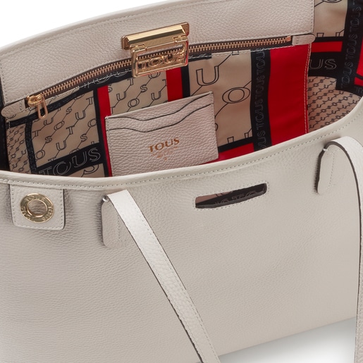 Capazo Tous Legacy beige de piel