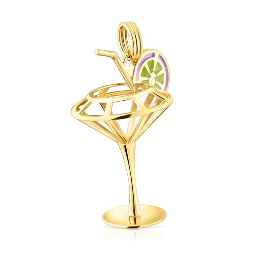 Pendentif TOUS St. Tropez Cup en argent vermeil 3D et émail 45 mm