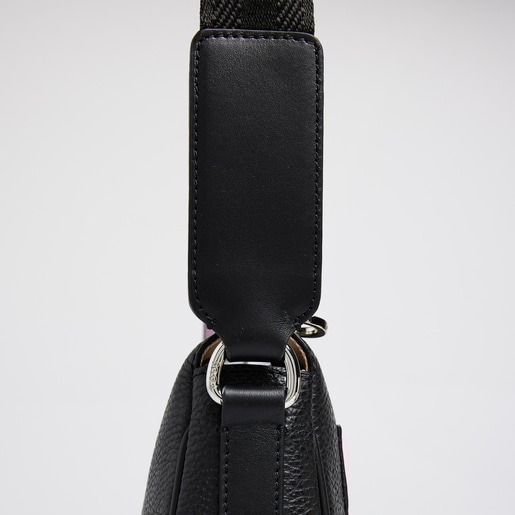 תיק צד TOUS Empire קטן מעור בצבעי שחור וסגול