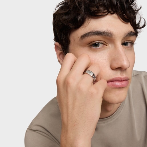 Anello a catena in argento da 7 mm TOUS Man