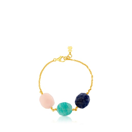 Bracelet Terra en argent vermeil avec sodalite, amazonite et opale