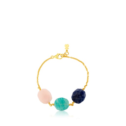 Pulseira Terra em Prata Vermeil com Sodalite, Amazonite e Opala