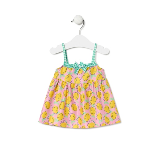 Vestido de tirantes niña Lemon rosa