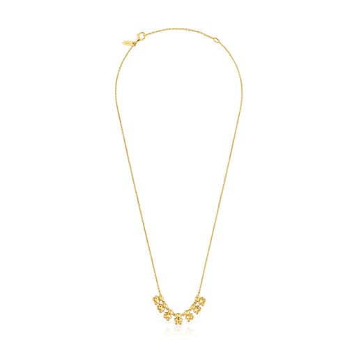 Bold Bear short Necklace with 18kt gold plating over silver and charm