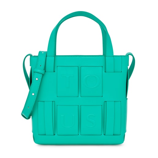 Sac à bandoulière TOUS Damas moyen turquoise et marron