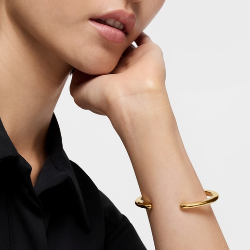 18ktゴールドコーティング・シルバーのバングル Line