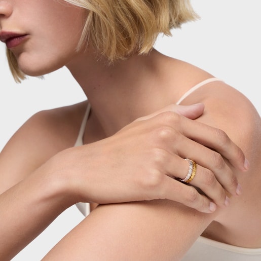 خاتم من الفضة بحلية على شكل زهرة من تشكيلة TOUS Motifs