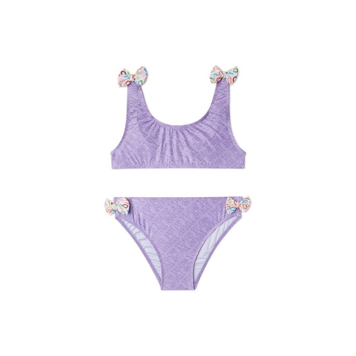 Bikini de niña Logo lila
