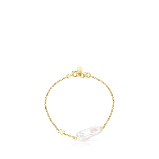 Pulsera TOUS Pearls con baño de oro 18 kt sobre plata y perla