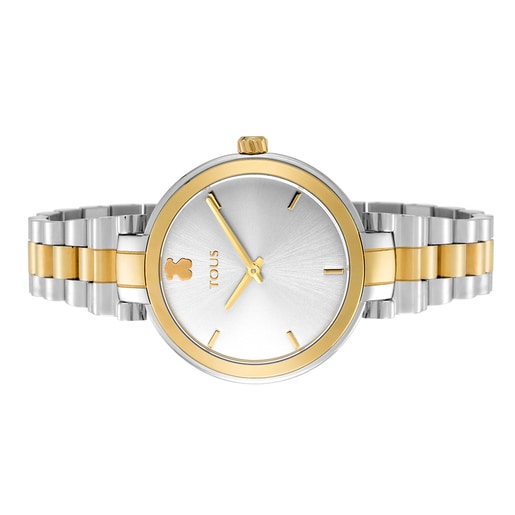 Reloj Julie bicolor de acero/IP dorado
