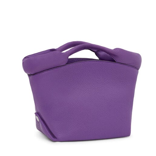Small lilac-colored leather TOUS Balloon Tote bag