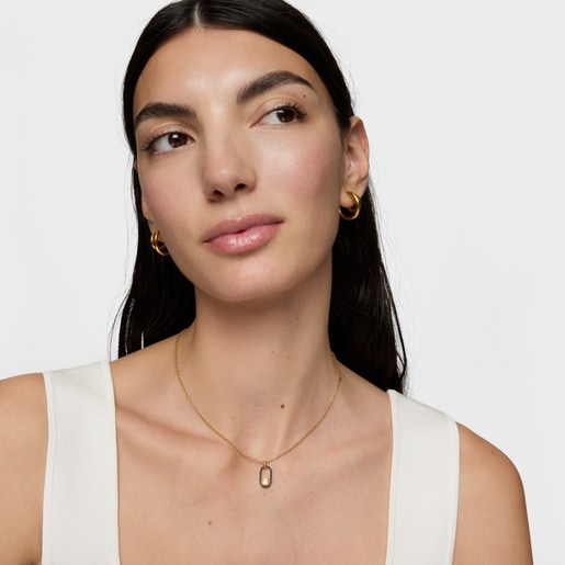 Colgante con baño de oro 18 kt sobre plata y espinelas Camille