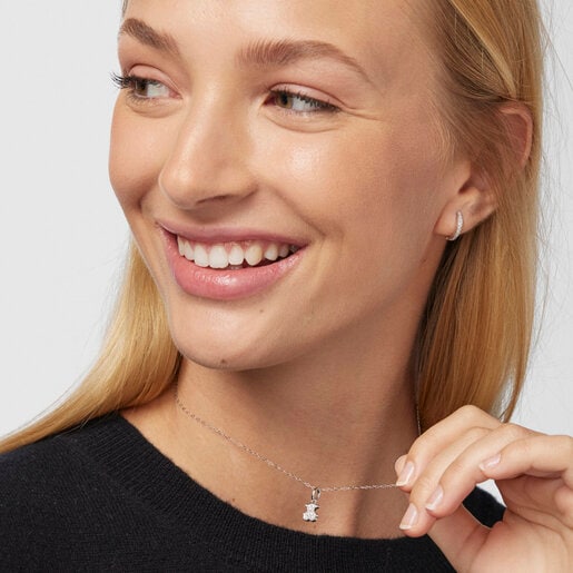 White Gold TOUS Bear Pendant