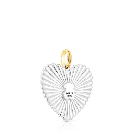 Pendentif en argent et argent vermeil cœur Iris Motif