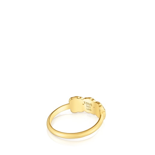 טבעת Claws‏ Icon Color LGG מכסף בציפוי זהב 18 קראט עם אבני חן מעבדה