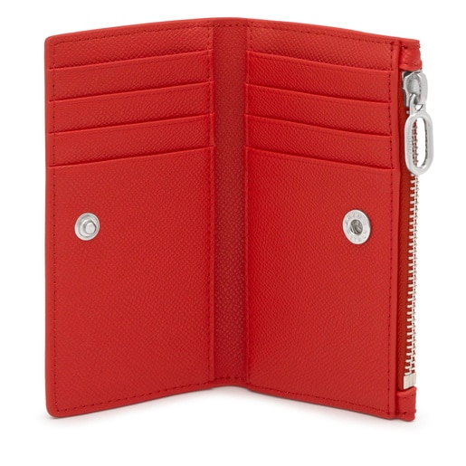 レッドカラーのスモール・カードウォレット TOUS Audree Pockets