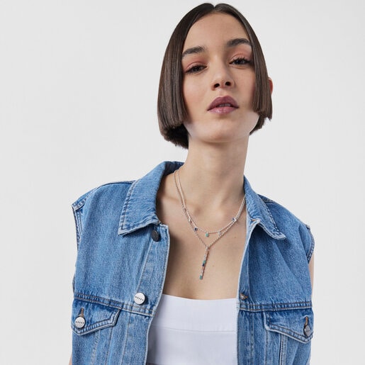 Серебряная подвеска Mini Color с драгоценными камнями