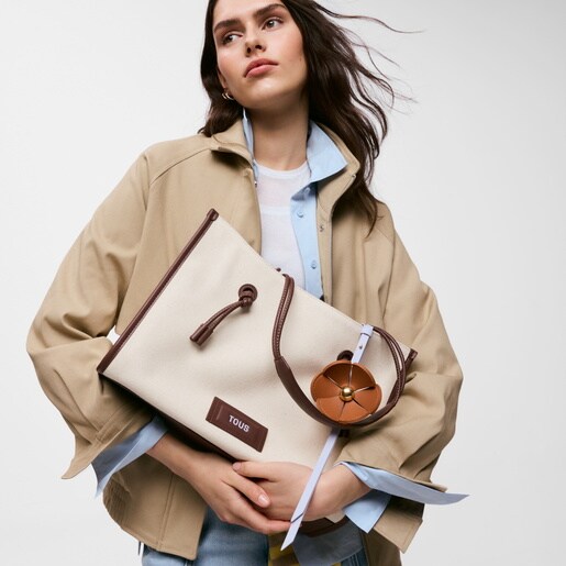 Shopper grande de jacquard beige TOUS Summer Holidays