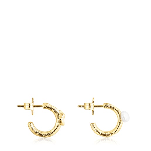 Silver vermeil Oceaan Duna Hoop earrings with pearl