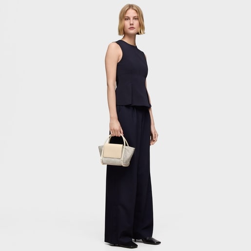 Small beige print Tote bag TOUS Silhouette Soft