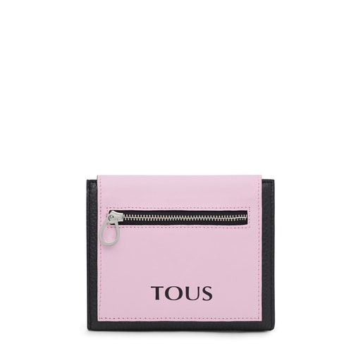 Кожаный кошелек TOUS Empire в черном и сиреневом цветах малого размера
