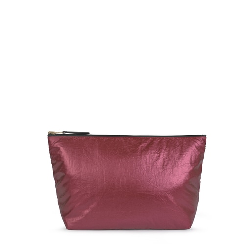 حقيبة يد Kaos Shock متوسطة الحجم ذات وجهيْن باللونيْن الوردي والأسود المعدني