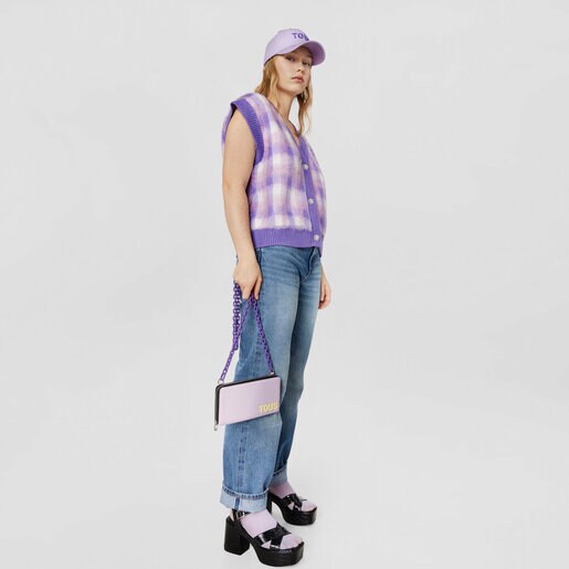 Mauve Hanging wallet with cellphone case TOUS Carol