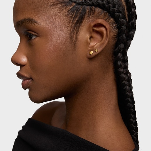 Gold Sweet Dolls XXS Earrings with Bear motif. Pressure clasp.