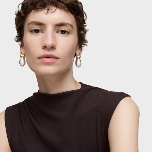 Aretes aro largos bicolor Warm