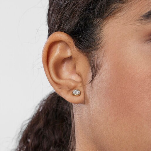 Arete ovalado de oro y diamantes TOUS Hav