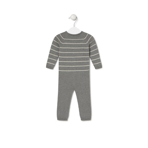 Footless baby playsuit in Tricot grey