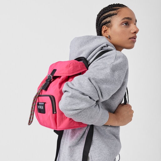 Small fluorescent pink TOUS Empire Cotton Backpack