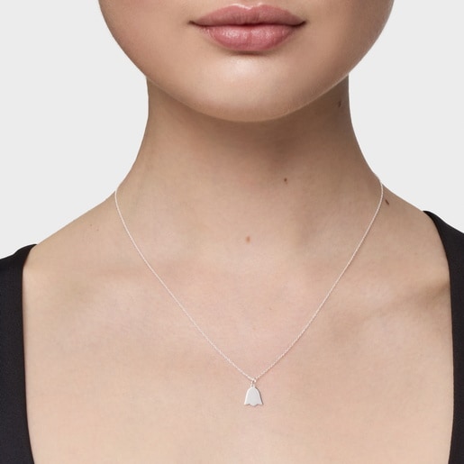 Short silver tulip Necklace TOUS Motifs
