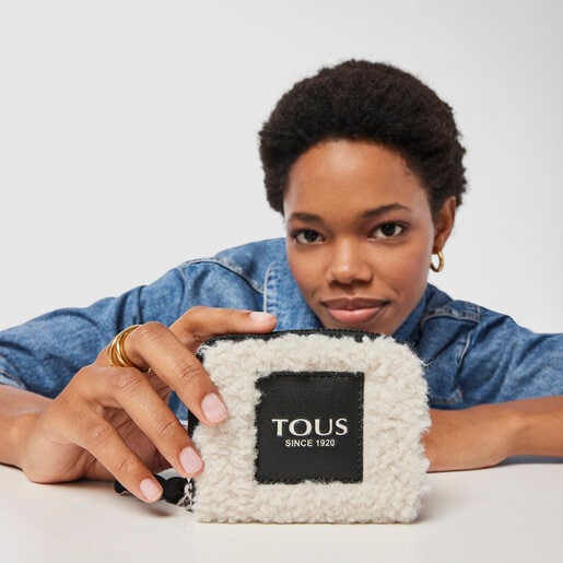 Бежевый кошелек для мелочи Amaya Warm среднего размера