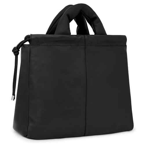 Large black leather TOUS Cloud One-shoulder bag | TOUS