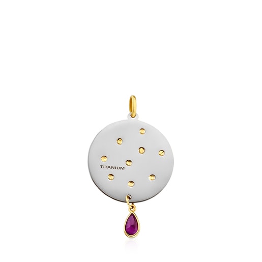 Colgante de titanio y oro con gemas Gem Power