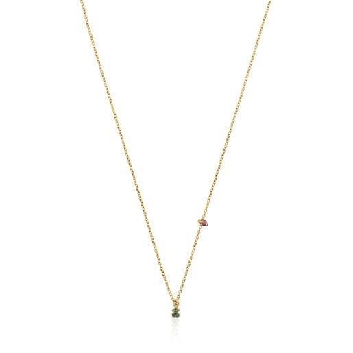 Silver vermeil TOUS New Motif Necklace with chrome diopside bear | TOUS