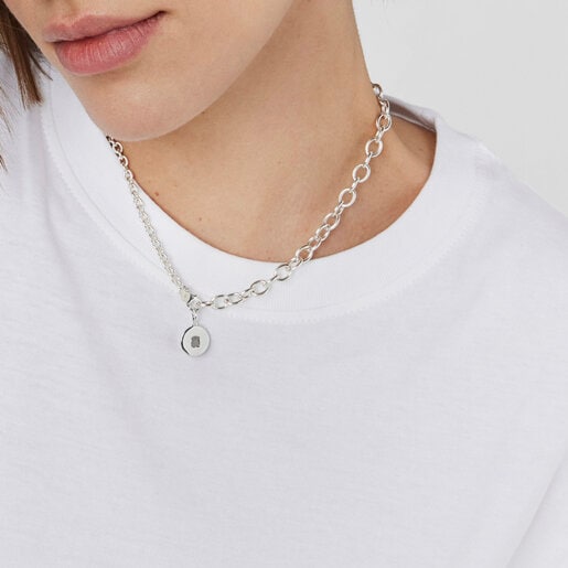 תליון מדליון Aelita מכסף בשילוב דובון מאבן לברדוריט