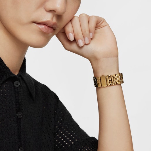 Reloj analógico con brazalete de acero IPG dorado TOUS D-Logo Mirror