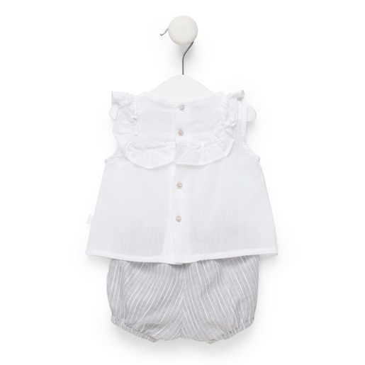 Conjunto blusa y short Classic Gris