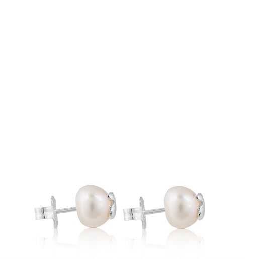 Silver TOUS Pearl Earrings with Pearl