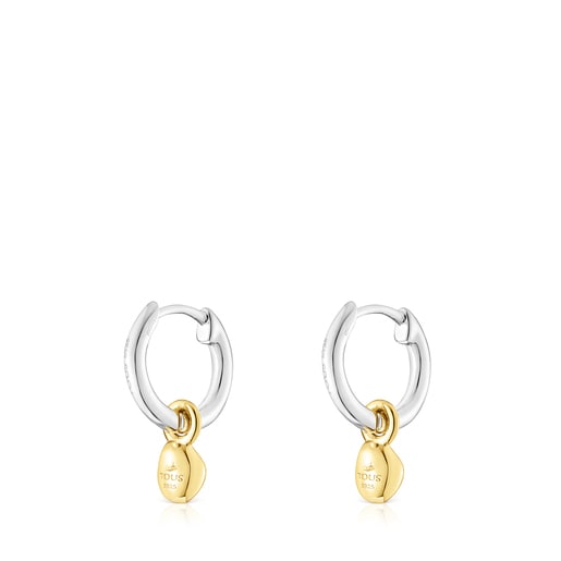 Boucles d'oreilles anneau TOUS Joy Bits bicolores avec pendentif