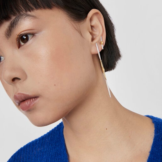 Long silver and silver vermeil Lure Earrings | TOUS