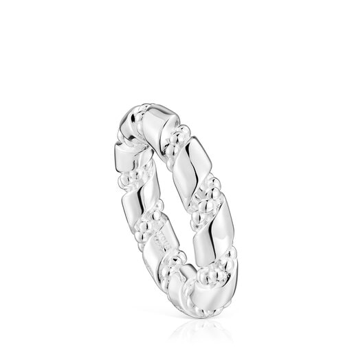 Anell gran de plata Twisted
