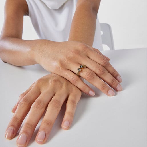 オープンリングNocturne　ダイヤモンド・ゴールドコーティング / 11号