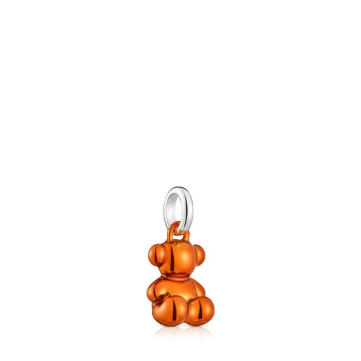 Small Bold Bear orange steel bear Pendant