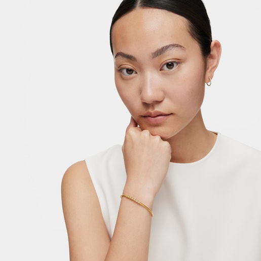Gold Bangle with diamonds TOUS Basics