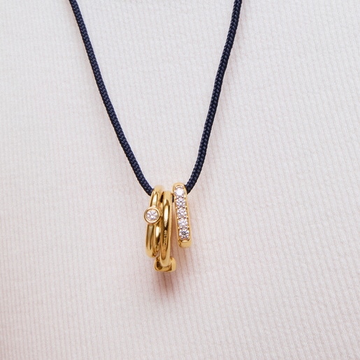 Collar largo de plata en color azul TOUS Basics